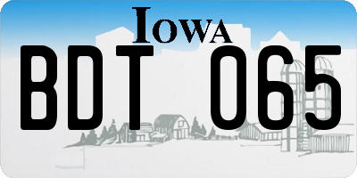 IA license plate BDT065