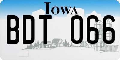 IA license plate BDT066