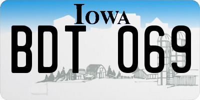 IA license plate BDT069