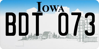 IA license plate BDT073