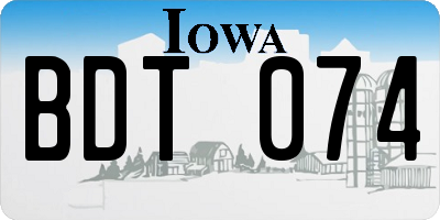 IA license plate BDT074
