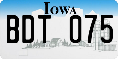 IA license plate BDT075