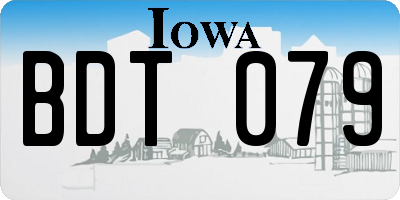 IA license plate BDT079