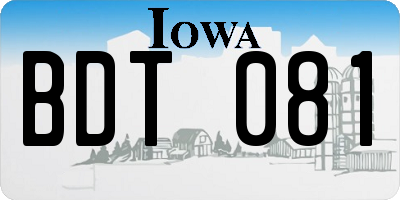IA license plate BDT081