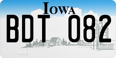 IA license plate BDT082