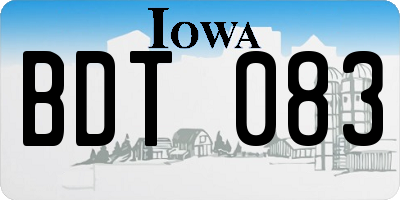 IA license plate BDT083