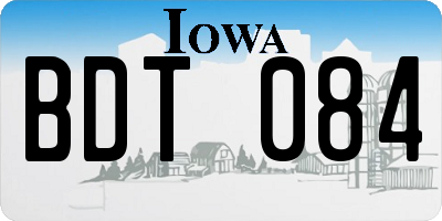 IA license plate BDT084