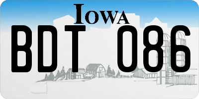 IA license plate BDT086