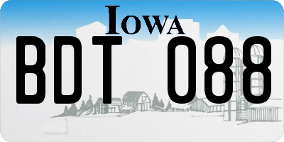 IA license plate BDT088