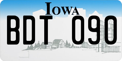 IA license plate BDT090