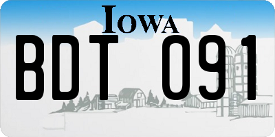 IA license plate BDT091