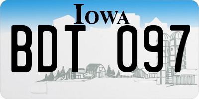IA license plate BDT097