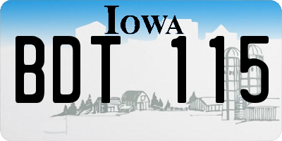 IA license plate BDT115