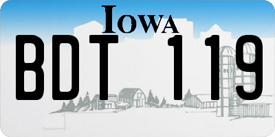 IA license plate BDT119
