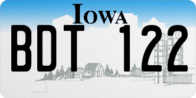 IA license plate BDT122