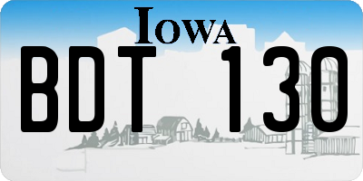 IA license plate BDT130