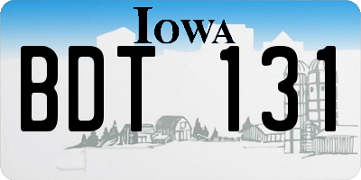 IA license plate BDT131