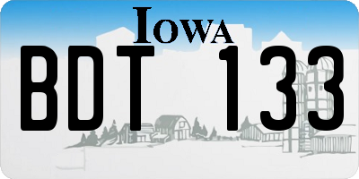 IA license plate BDT133