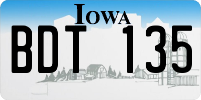 IA license plate BDT135