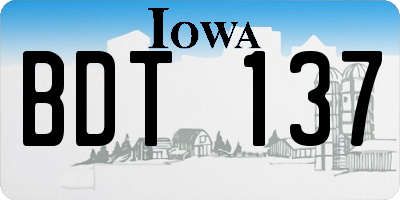 IA license plate BDT137