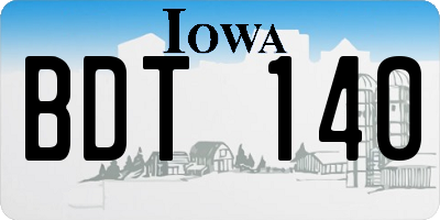 IA license plate BDT140