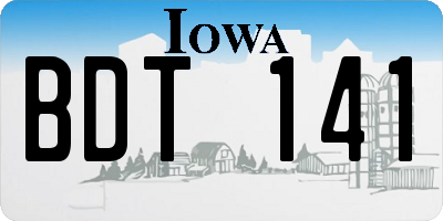 IA license plate BDT141