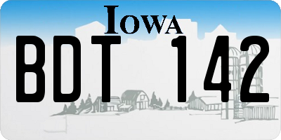 IA license plate BDT142