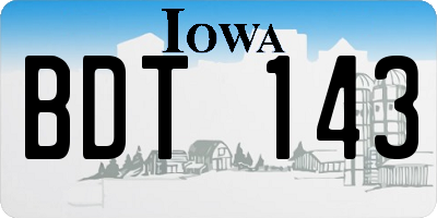 IA license plate BDT143