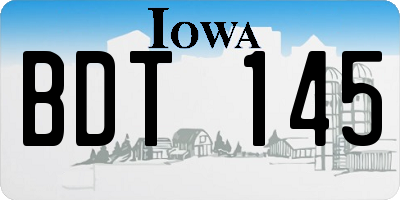 IA license plate BDT145