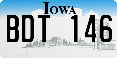 IA license plate BDT146