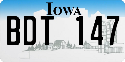 IA license plate BDT147