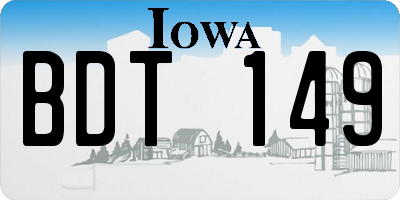 IA license plate BDT149