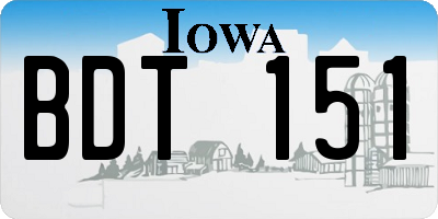 IA license plate BDT151