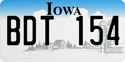 IA license plate BDT154