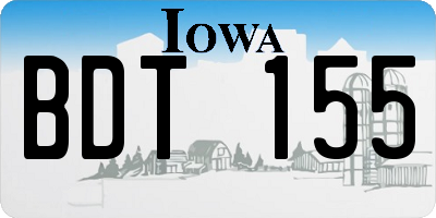 IA license plate BDT155