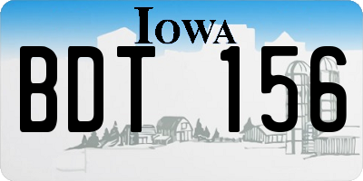 IA license plate BDT156
