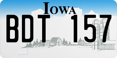 IA license plate BDT157