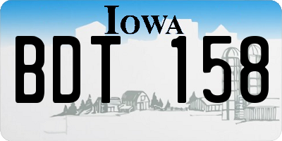 IA license plate BDT158