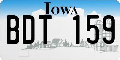 IA license plate BDT159