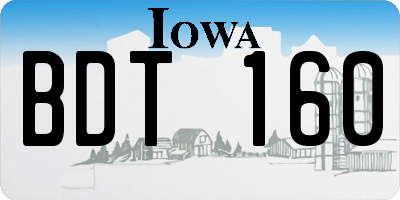 IA license plate BDT160