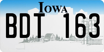 IA license plate BDT163