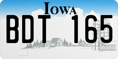 IA license plate BDT165