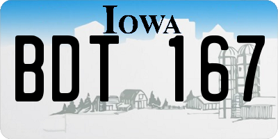 IA license plate BDT167