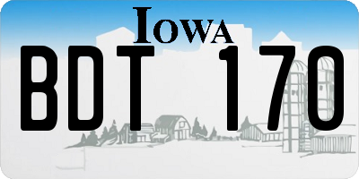 IA license plate BDT170