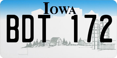 IA license plate BDT172