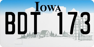 IA license plate BDT173