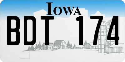 IA license plate BDT174