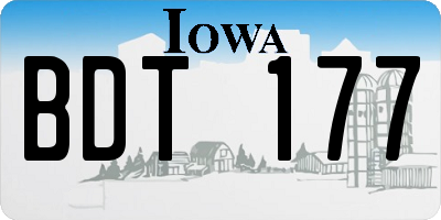 IA license plate BDT177