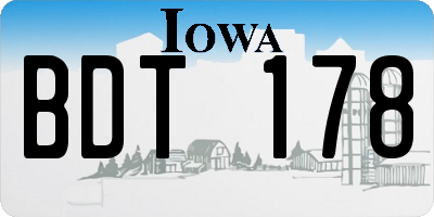 IA license plate BDT178