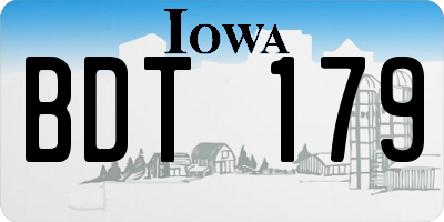 IA license plate BDT179